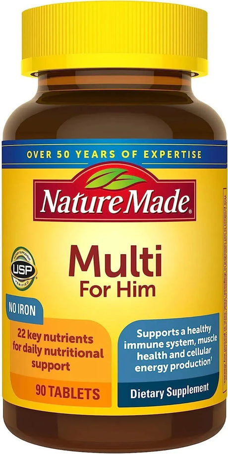 NATURE MADE - Nature Made Multivitamin For Him with No Iron 90 Tabletas - The Red Vitamin MX - Suplementos Alimenticios - {{ shop.shopifyCountryName }}