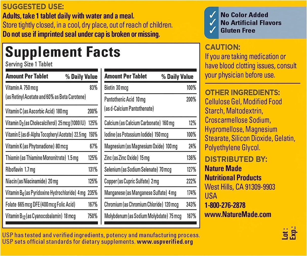 NATURE MADE - Nature Made Multivitamin For Him with No Iron 90 Tabletas - The Red Vitamin MX - Suplementos Alimenticios - {{ shop.shopifyCountryName }}