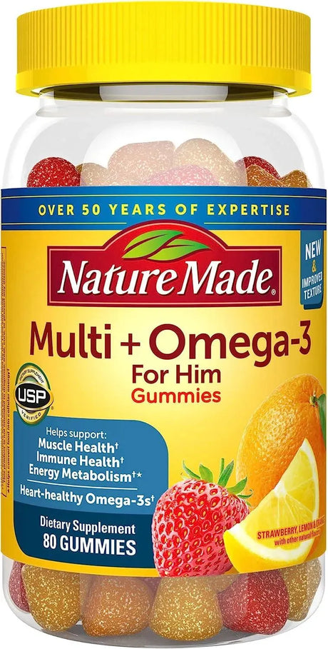 NATURE MADE - Nature Made Multivitamin for Him with Omega-3 80 Gomitas - The Red Vitamin MX - Suplementos Alimenticios - {{ shop.shopifyCountryName }}