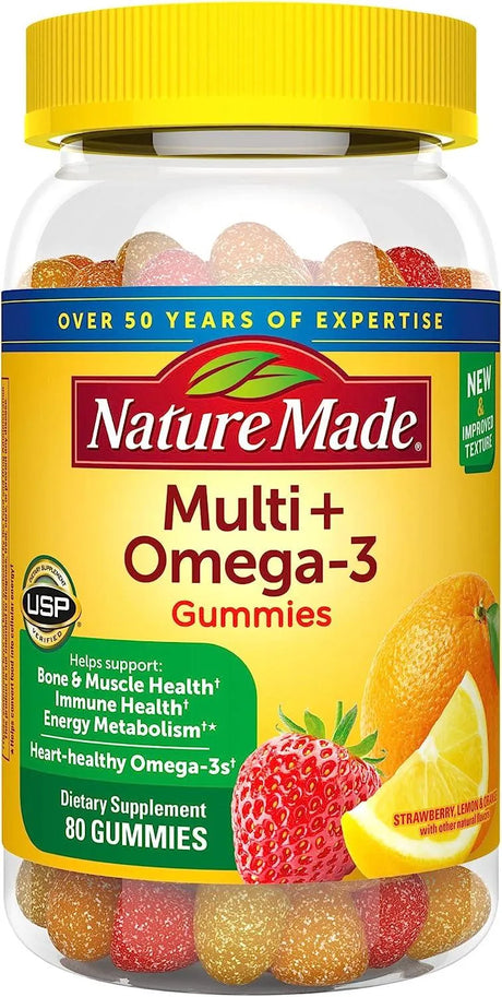 NATURE MADE - Nature Made Multivitamin + Omega-3 80 Gomitas - The Red Vitamin MX - Suplementos Alimenticios - {{ shop.shopifyCountryName }}