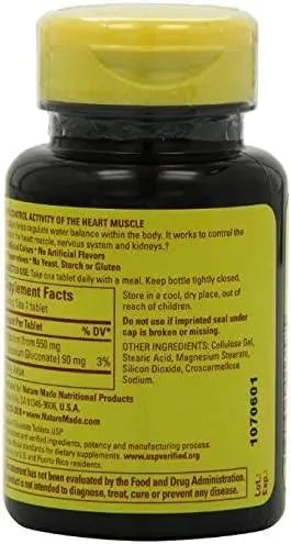 NATURE MADE - Nature Made Potassium Gluconate 550Mg. 100 Tabletas 5 Pack - The Red Vitamin MX - Suplementos Alimenticios - {{ shop.shopifyCountryName }}