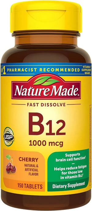 NATURE MADE - Nature Made Vitamin B12 1000mcg Fast Dissolve 150 Tabletas - The Red Vitamin MX - Suplementos Alimenticios - {{ shop.shopifyCountryName }}