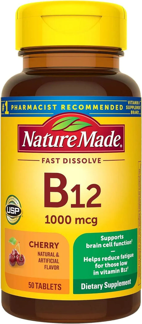 NATURE MADE - Nature Made Vitamin B12 1000mcg Fast Dissolve 50 Tabletas - The Red Vitamin MX - Suplementos Alimenticios - {{ shop.shopifyCountryName }}