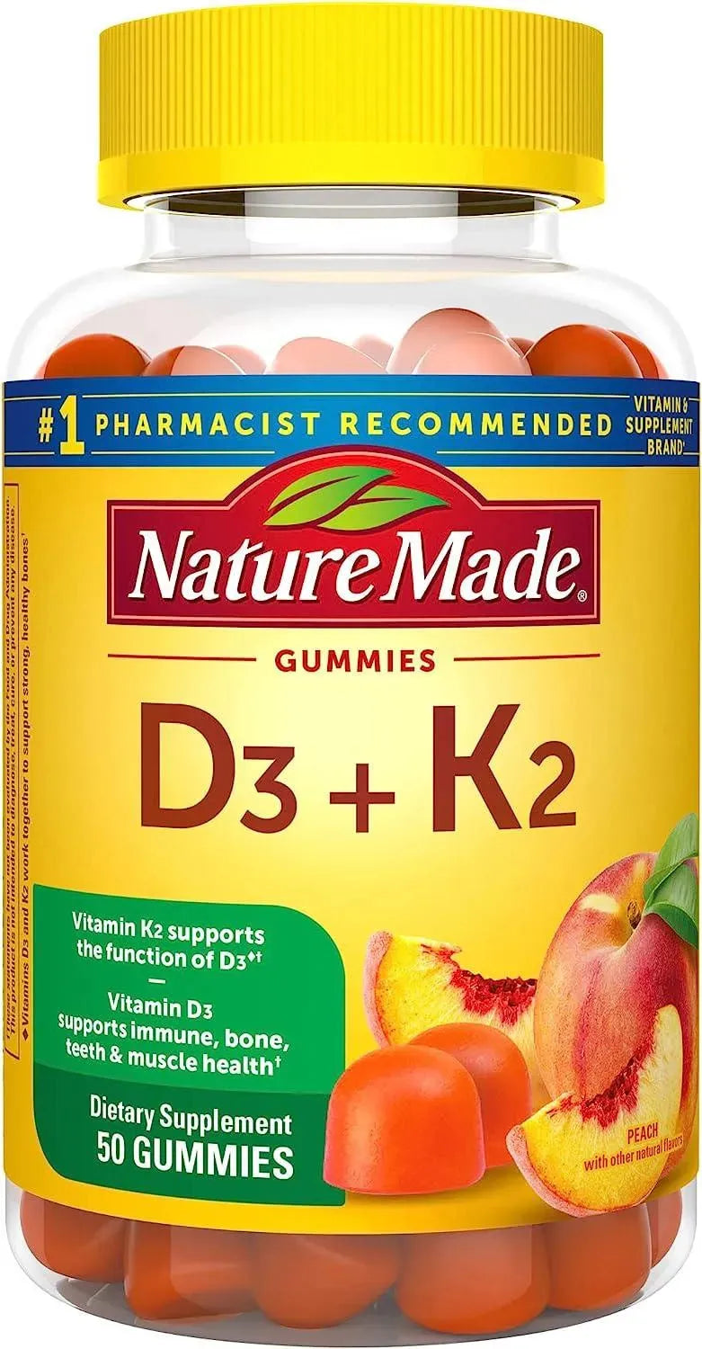 NATURE MADE - Nature Made Vitamin D3 K2 Gummies 50 Gomitas - The Red Vitamin MX - Suplementos Alimenticios - {{ shop.shopifyCountryName }}