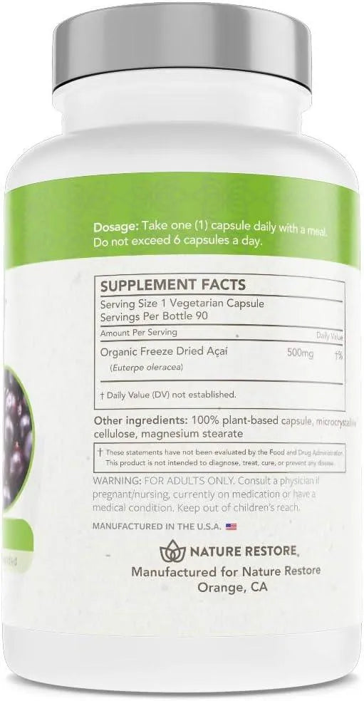 NATURE RESTORE - Nature Restore Organic Acai Berry 90 Capsulas - The Red Vitamin MX - Suplementos Alimenticios - {{ shop.shopifyCountryName }}