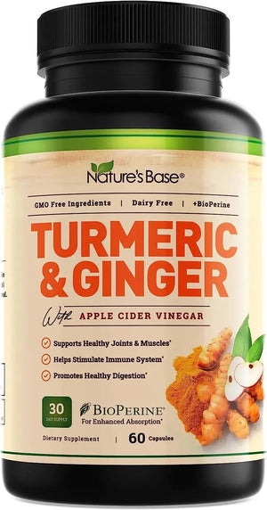 NATURE'S BASE - NATURE'S BASE Turmeric and Ginger Supplement 60 Capsulas - The Red Vitamin MX - Suplementos Alimenticios - {{ shop.shopifyCountryName }}