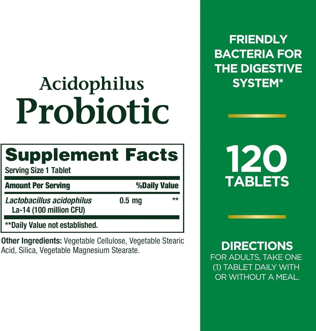 NATURE'S BOUNTY - Nature's Bounty Acidophilus Probiotic 120 Tabletas - The Red Vitamin MX - Suplementos Alimenticios - {{ shop.shopifyCountryName }}