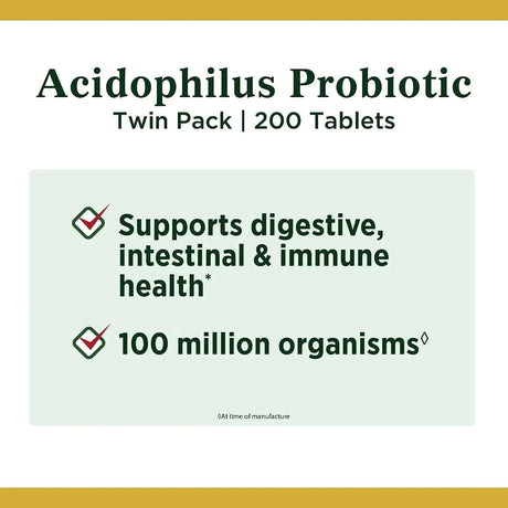 NATURE'S BOUNTY - Nature's Bounty Acidophilus Probiotic 200 Tabletas - The Red Vitamin MX - Suplementos Alimenticios - {{ shop.shopifyCountryName }}