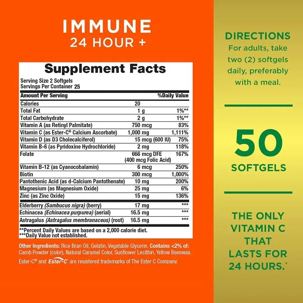 NATURE'S BOUNTY - Nature's Bounty Immune 24 Hour + 50 Capsulas Blandas - The Red Vitamin MX - Suplementos Alimenticios - {{ shop.shopifyCountryName }}