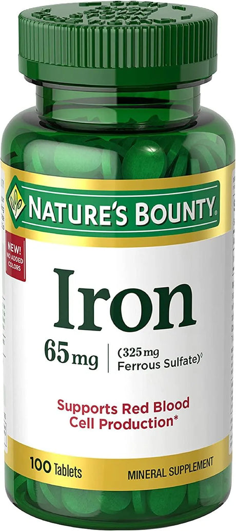 NATURE'S BOUNTY - Nature’s Bounty Iron 65Mg. Ferrous Sulfate 325Mg. 100 Tabletas - The Red Vitamin MX - Suplementos Alimenticios - {{ shop.shopifyCountryName }}