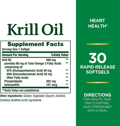 NATURE'S BOUNTY - Nature's Bounty Krill Oil 500Mg. 30 Capsulas Blandas - The Red Vitamin MX - Suplementos Alimenticios - {{ shop.shopifyCountryName }}