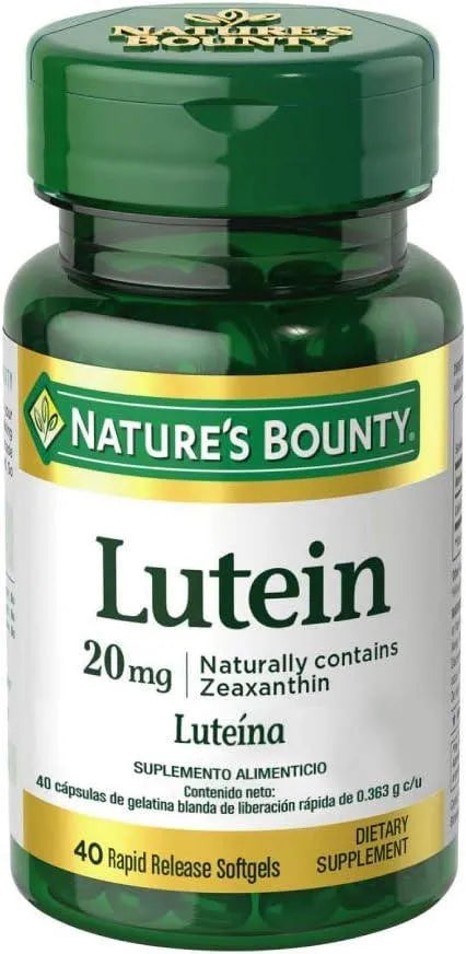 NATURE'S BOUNTY - Nature's Bounty Lutein 20Mg. 40 Capsulas Blandas - The Red Vitamin MX - Suplementos Alimenticios - {{ shop.shopifyCountryName }}