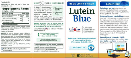 NATURE'S BOUNTY - Nature's Bounty Lutein Blue 60 Capsulas Blandas - The Red Vitamin MX - Suplementos Alimenticios - {{ shop.shopifyCountryName }}