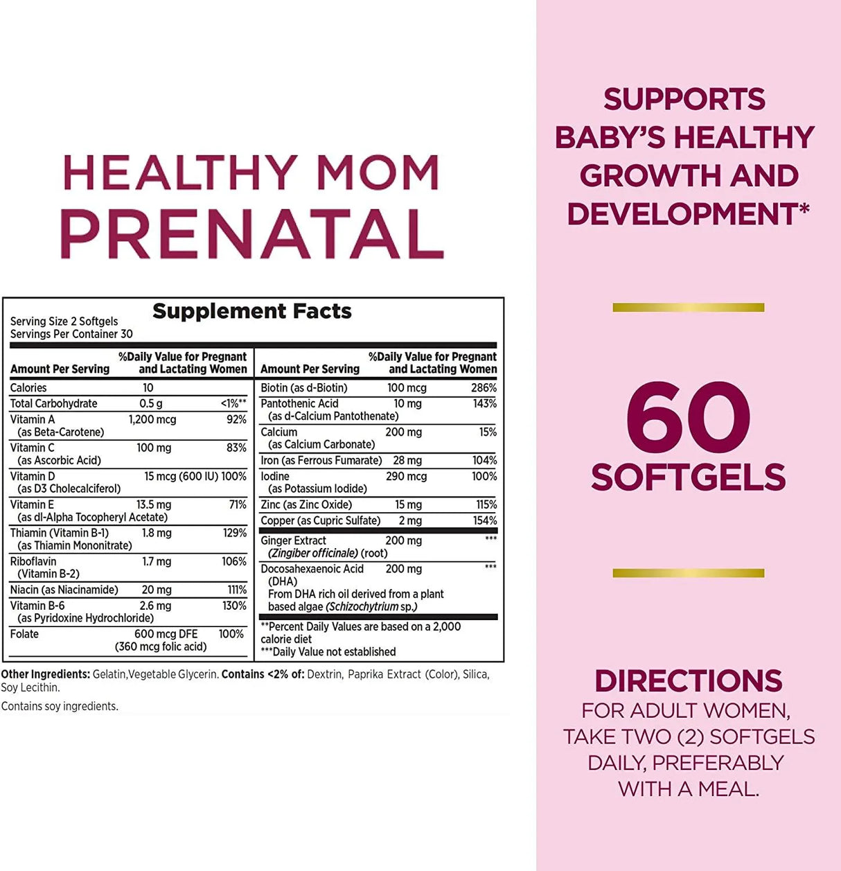 NATURE'S BOUNTY - Nature's Bounty Prenatal Multivitamin 60 Capsulas Blandas - The Red Vitamin MX - Suplementos Alimenticios - {{ shop.shopifyCountryName }}