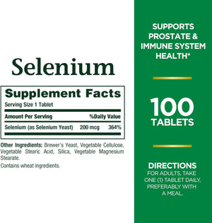 NATURE'S BOUNTY - Nature's Bounty Selenium 200mcg 100 Tabletas - The Red Vitamin MX - Suplementos Alimenticios - {{ shop.shopifyCountryName }}