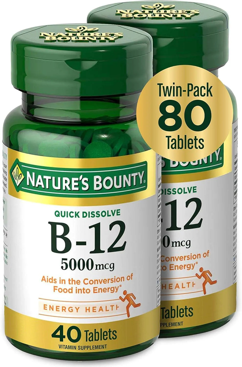 NATURE'S BOUNTY - Nature's Bounty Vitamin B12 Quick Dissolve 40 Tabletas 2 Pack - The Red Vitamin MX - Suplementos Alimenticios - {{ shop.shopifyCountryName }}