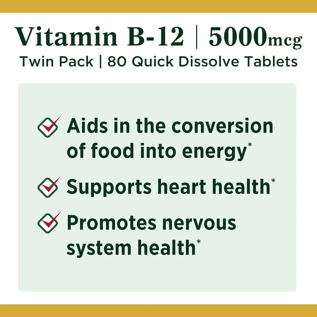 NATURE'S BOUNTY - Nature's Bounty Vitamin B12 Quick Dissolve 40 Tabletas 2 Pack - The Red Vitamin MX - Suplementos Alimenticios - {{ shop.shopifyCountryName }}