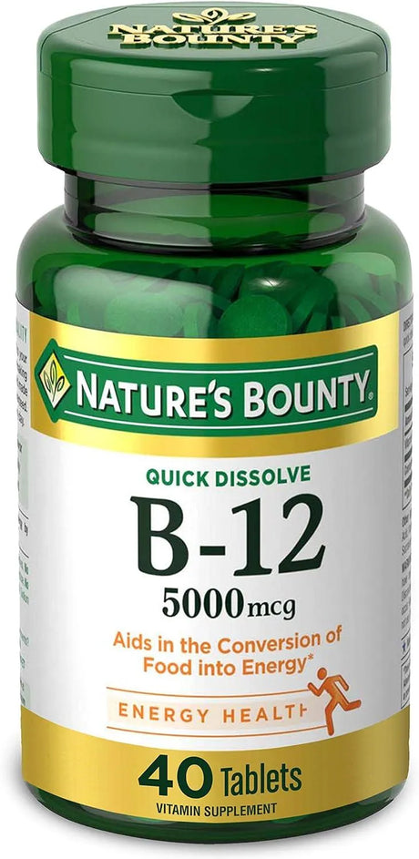 NATURE'S BOUNTY - Nature's Bounty Vitamin B12 Quick Dissolve 40 Tabletas - The Red Vitamin MX - Suplementos Alimenticios - {{ shop.shopifyCountryName }}