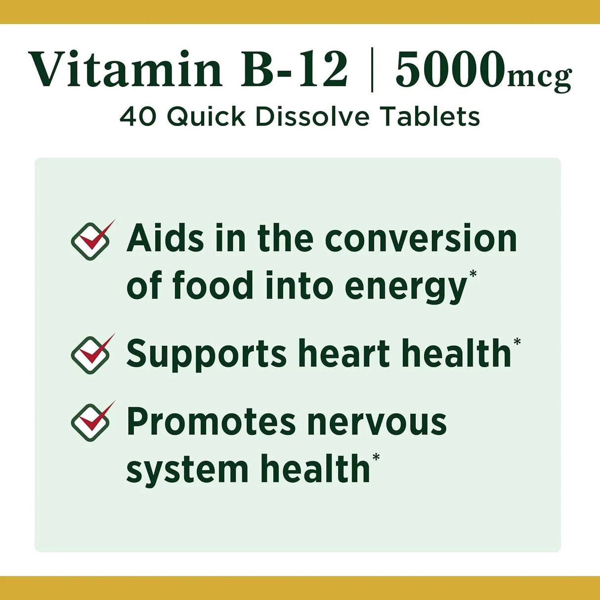 NATURE'S BOUNTY - Nature's Bounty Vitamin B12 Quick Dissolve 40 Tabletas - The Red Vitamin MX - Suplementos Alimenticios - {{ shop.shopifyCountryName }}