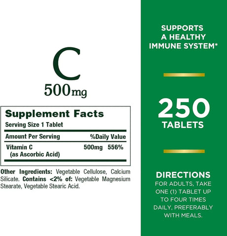 NATURE'S BOUNTY - Nature’s Bounty Vitamin C 500Mg. 240 Tabletas - The Red Vitamin MX - Suplementos Alimenticios - {{ shop.shopifyCountryName }}