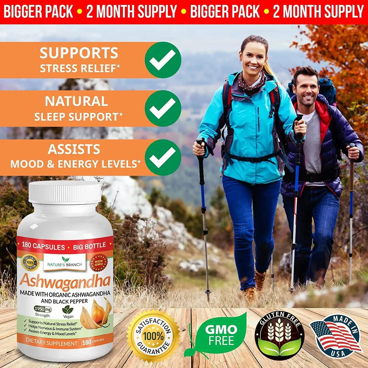 NATURE'S BRANCH - Nature's Branch Organic Ashwagandha with Black Pepper 180 Capsulas - The Red Vitamin MX - Suplementos Alimenticios - {{ shop.shopifyCountryName }}