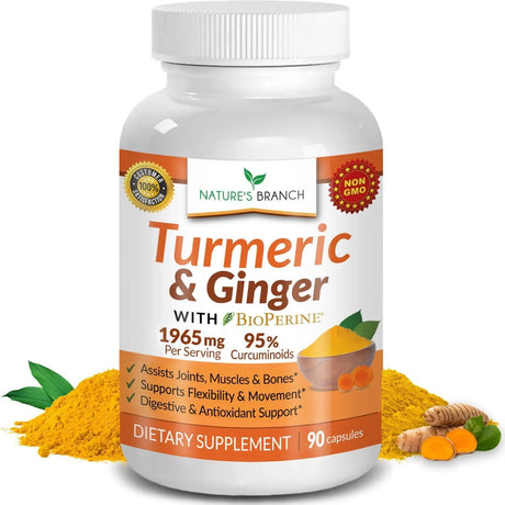 NATURE'S BRANCH - Nature's Branch Turmeric Curcumin and Ginger & BioPerine 90 Capsulas - The Red Vitamin MX - Suplementos Alimenticios - {{ shop.shopifyCountryName }}