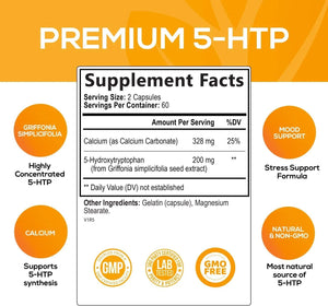 NATURE'S NUTRITION - Nature's Nutrition 5-HTP 200Mg. 120 Capsulas - The Red Vitamin MX - Suplementos Alimenticios - {{ shop.shopifyCountryName }}