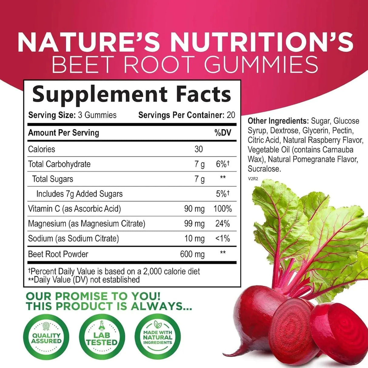 NATURE'S NUTRITION - Nature's Nutrition Beet Chews Gummies with Beetroot 60 Gomitas - The Red Vitamin MX - Suplementos Alimenticios - {{ shop.shopifyCountryName }}