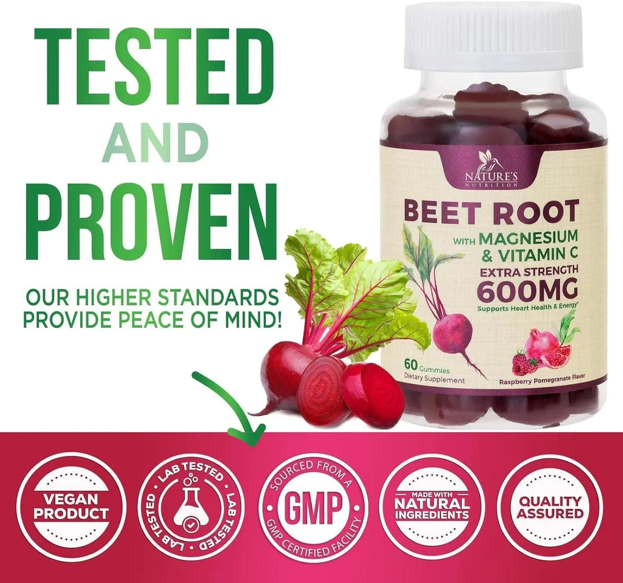 NATURE'S NUTRITION - Nature's Nutrition Beet Chews Gummies with Beetroot 60 Gomitas - The Red Vitamin MX - Suplementos Alimenticios - {{ shop.shopifyCountryName }}