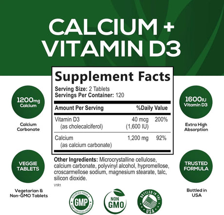 NATURE'S NUTRITION - Nature's Nutrition Calcium Vitamin D3 1200Mg. 240 Tabletas - The Red Vitamin MX - Suplementos Alimenticios - {{ shop.shopifyCountryName }}