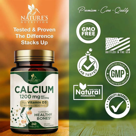 NATURE'S NUTRITION - Nature's Nutrition Calcium Vitamin D3 1200Mg. 240 Tabletas - The Red Vitamin MX - Suplementos Alimenticios - {{ shop.shopifyCountryName }}