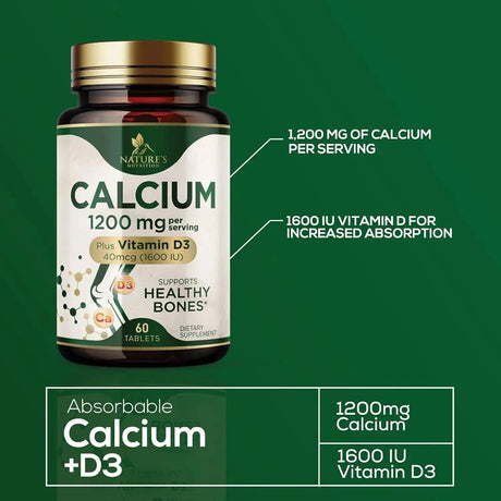 NATURE'S NUTRITION - Nature's Nutrition Calcium Vitamin D3 1200Mg. 60 Tabletas - The Red Vitamin MX - Suplementos Alimenticios - {{ shop.shopifyCountryName }}
