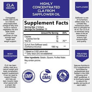 NATURE'S NUTRITION - Nature's Nutrition Conjugated Linoleic Acid CLA 1560Mg. 60 Capsulas Blandas - The Red Vitamin MX - Suplementos Alimenticios - {{ shop.shopifyCountryName }}