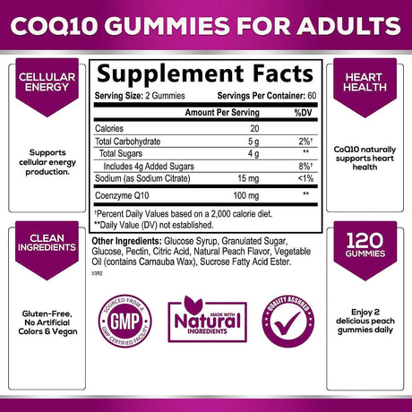 NATURE'S NUTRITION - Nature's Nutrition CoQ10 100Mg. 120 Gomitas - The Red Vitamin MX - Suplementos Alimenticios - {{ shop.shopifyCountryName }}