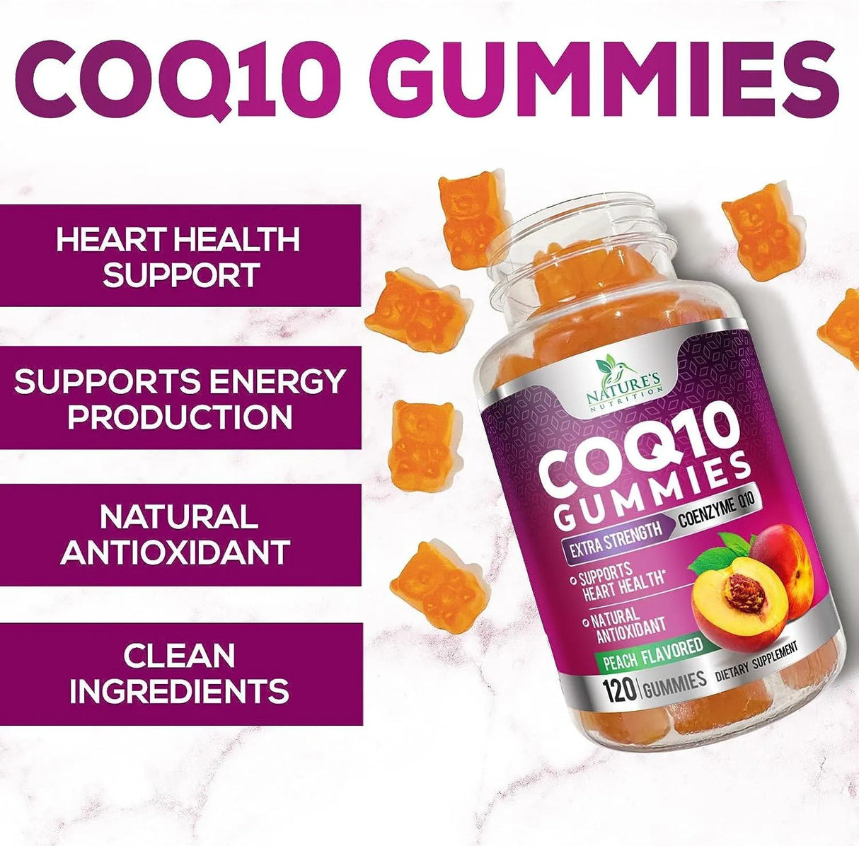 NATURE'S NUTRITION - Nature's Nutrition CoQ10 100Mg. 120 Gomitas - The Red Vitamin MX - Suplementos Alimenticios - {{ shop.shopifyCountryName }}