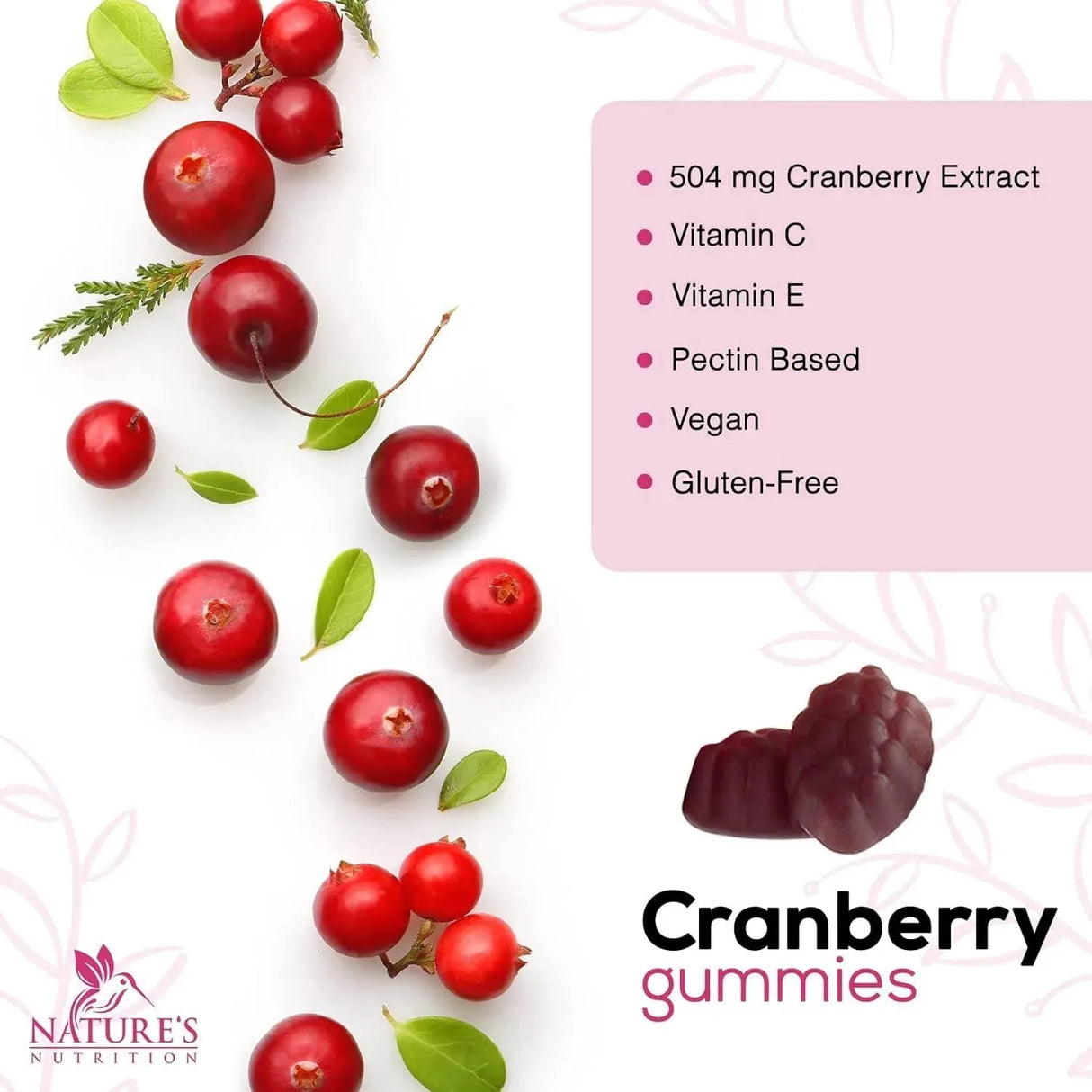 NATURE'S NUTRITION - Nature's Nutrition Cranberry Gummies 60 Gomitas - The Red Vitamin MX - Suplementos Alimenticios - {{ shop.shopifyCountryName }}