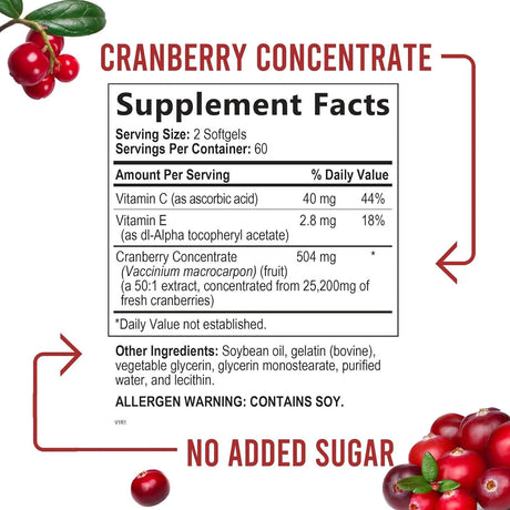 NATURE'S NUTRITION - Nature's Nutrition Cranberry Supplement 120 Capsulas Blandas - The Red Vitamin MX - Suplementos Alimenticios - {{ shop.shopifyCountryName }}