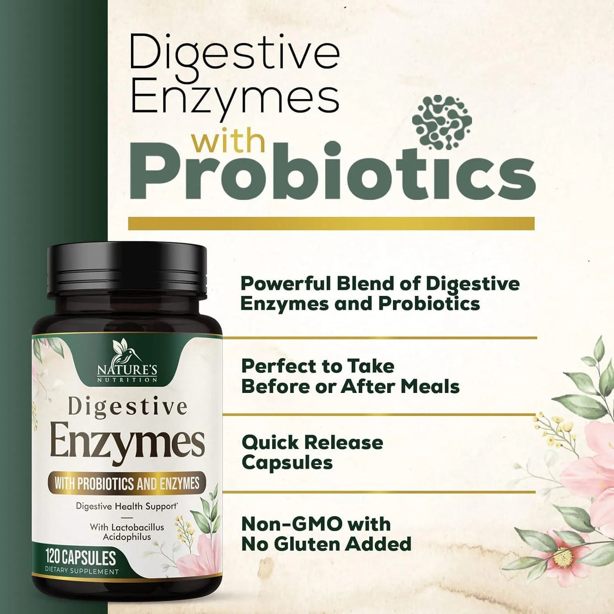 NATURE'S NUTRITION - Nature's Nutrition Digestive Enzymes 120 Capsulas - The Red Vitamin MX - Suplementos Alimenticios - {{ shop.shopifyCountryName }}