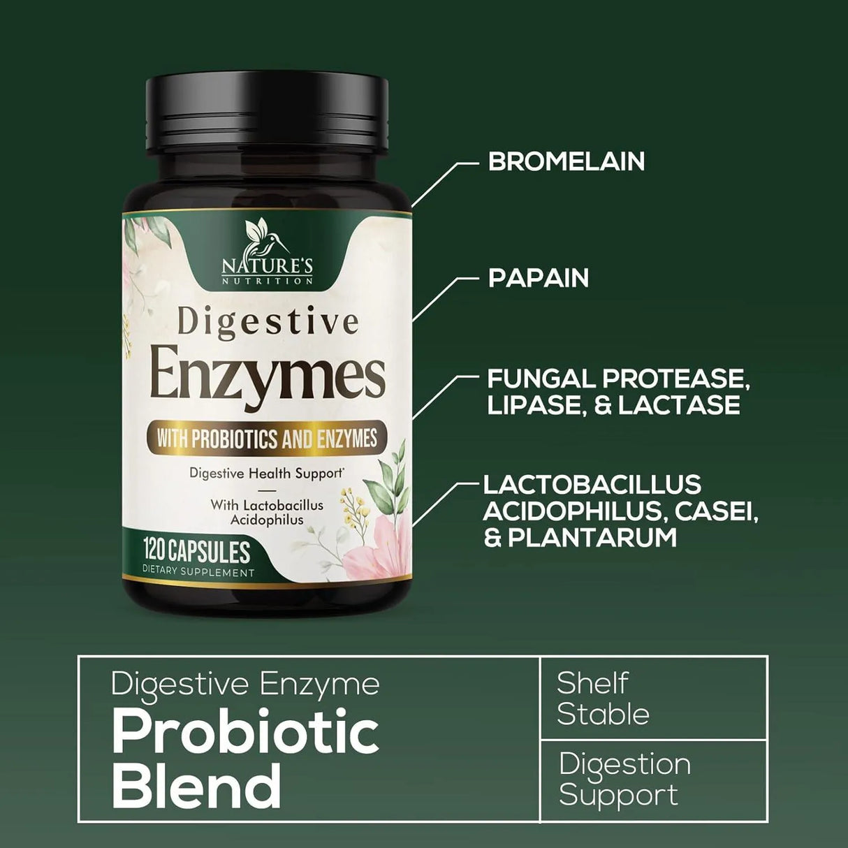 NATURE'S NUTRITION - Nature's Nutrition Digestive Enzymes 120 Capsulas - The Red Vitamin MX - Suplementos Alimenticios - {{ shop.shopifyCountryName }}