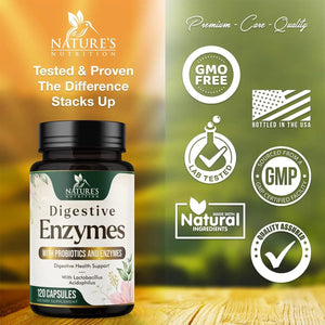 NATURE'S NUTRITION - Nature's Nutrition Digestive Enzymes 120 Capsulas - The Red Vitamin MX - Suplementos Alimenticios - {{ shop.shopifyCountryName }}