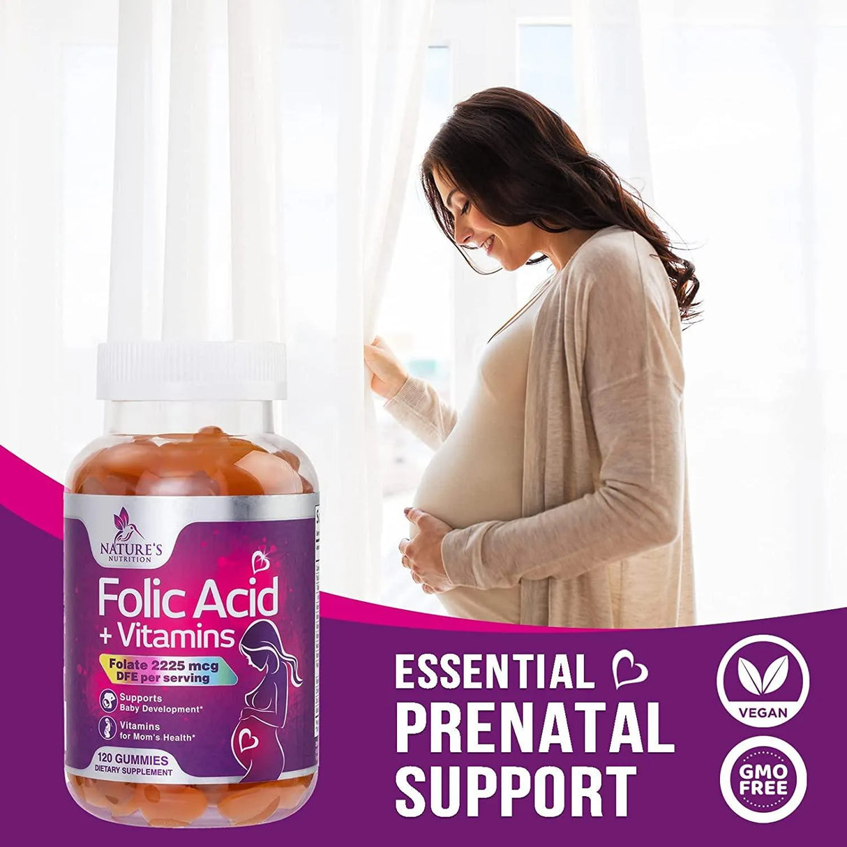 NATURE'S NUTRITION - Nature's Nutrition Folic Acid Prenatal Multivitamin 120 Gomitas - The Red Vitamin MX - Suplementos Alimenticios - {{ shop.shopifyCountryName }}