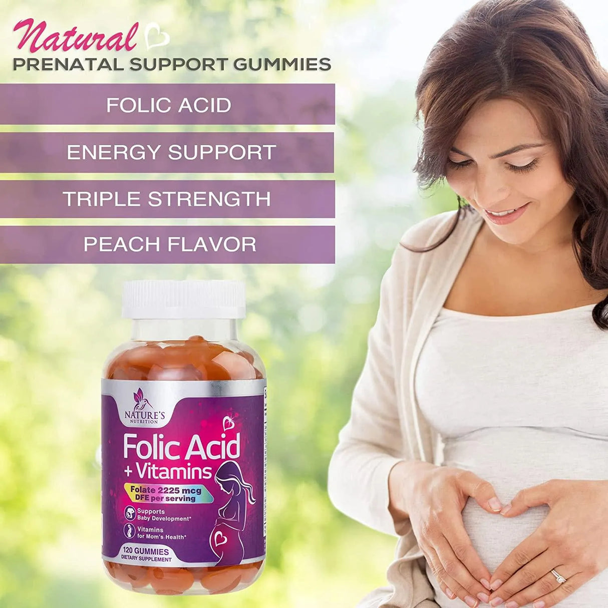 NATURE'S NUTRITION - Nature's Nutrition Folic Acid Prenatal Multivitamin 120 Gomitas - The Red Vitamin MX - Suplementos Alimenticios - {{ shop.shopifyCountryName }}