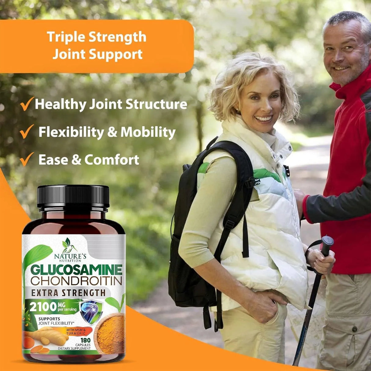 NATURE'S NUTRITION - Nature's Nutrition Glucosamine Chondroitin MSM Complex 180 Capsulas - The Red Vitamin MX - Suplementos Alimenticios - {{ shop.shopifyCountryName }}