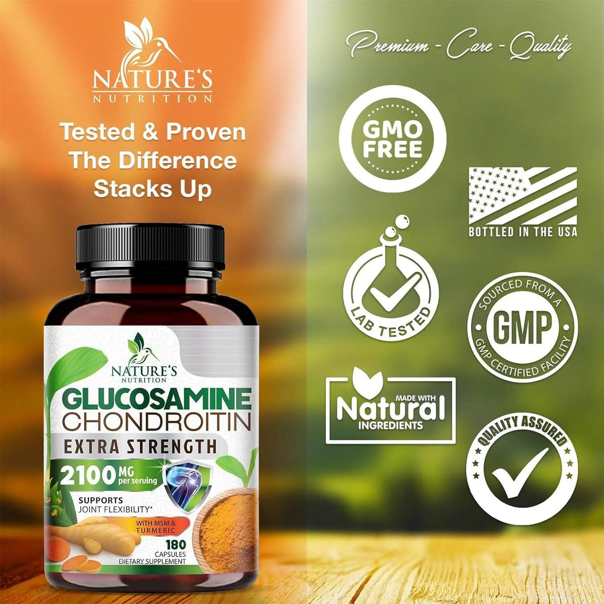 NATURE'S NUTRITION - Nature's Nutrition Glucosamine Chondroitin MSM Complex 180 Capsulas - The Red Vitamin MX - Suplementos Alimenticios - {{ shop.shopifyCountryName }}