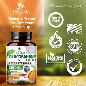 NATURE'S NUTRITION - Nature's Nutrition Glucosamine Chondroitin MSM Complex 180 Capsulas - The Red Vitamin MX - Suplementos Alimenticios - {{ shop.shopifyCountryName }}