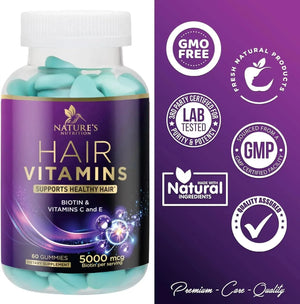 NATURE'S NUTRITION - Nature's Nutrition Hair Vitamins Gummy with Biotin 60 Gomitas - The Red Vitamin MX - Suplementos Alimenticios - {{ shop.shopifyCountryName }}