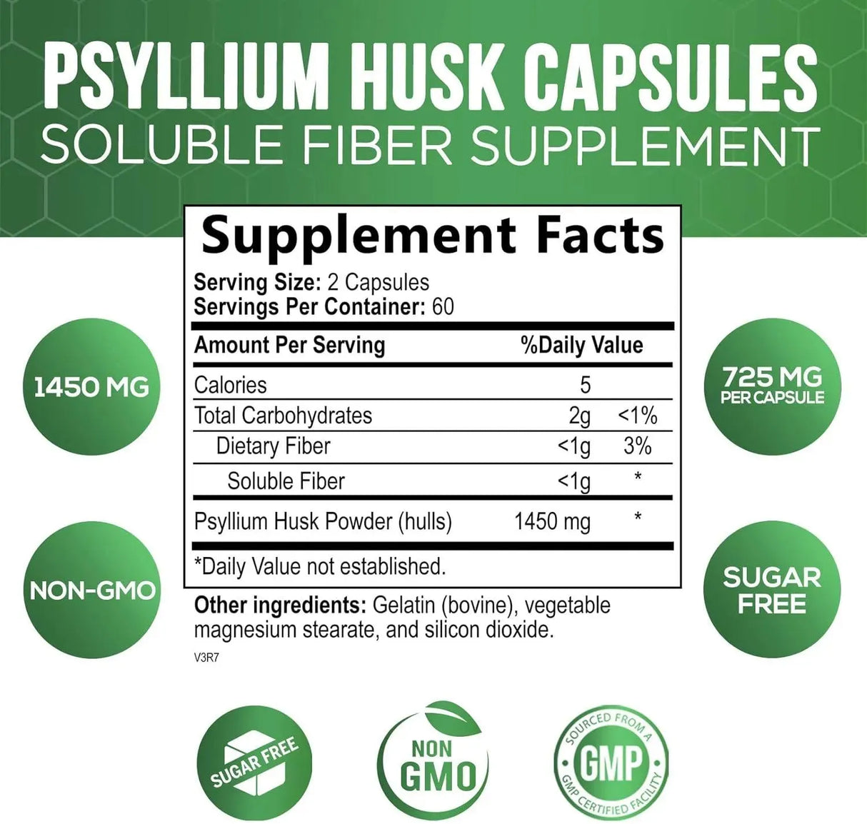 NATURE'S NUTRITION - Nature's Nutrition High Absorption Psyllium Husk 1450Mg. 120 Capsulas - The Red Vitamin MX - Suplementos Alimenticios - {{ shop.shopifyCountryName }}