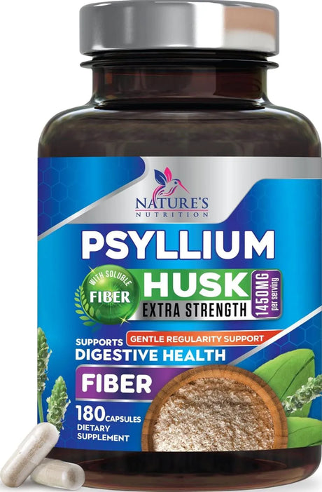 NATURE'S NUTRITION - Nature's Nutrition High Absorption Psyllium Husk 1450Mg. 180 Capsulas - The Red Vitamin MX - Suplementos Alimenticios - {{ shop.shopifyCountryName }}