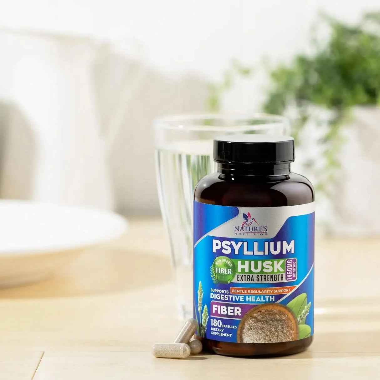 NATURE'S NUTRITION - Nature's Nutrition High Absorption Psyllium Husk 1450Mg. 180 Capsulas - The Red Vitamin MX - Suplementos Alimenticios - {{ shop.shopifyCountryName }}