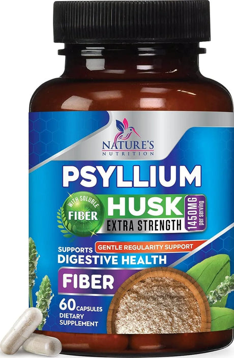 NATURE'S NUTRITION - Nature's Nutrition High Absorption Psyllium Husk 1450Mg. 60 Capsulas - The Red Vitamin MX - Suplementos Alimenticios - {{ shop.shopifyCountryName }}